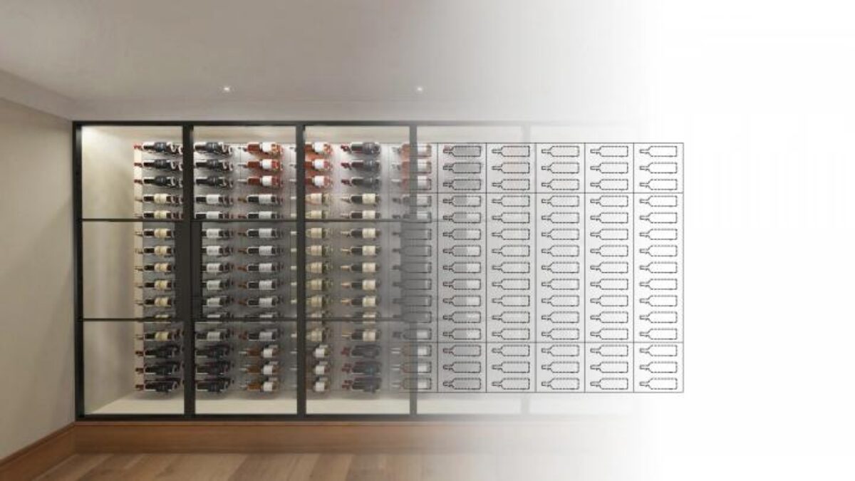 wine display unit initial design fading to full finished product