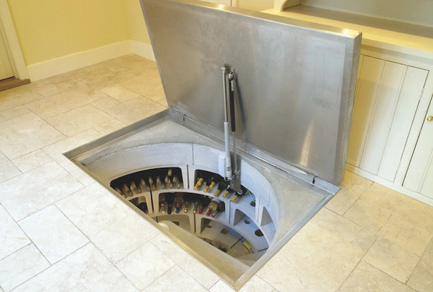 heavy duty door to a spiral cellar